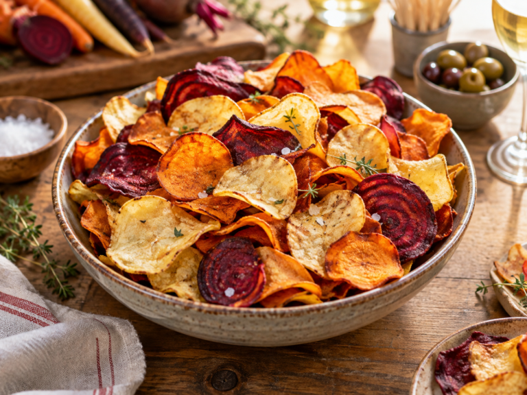 des chips craquantes aux légumes
