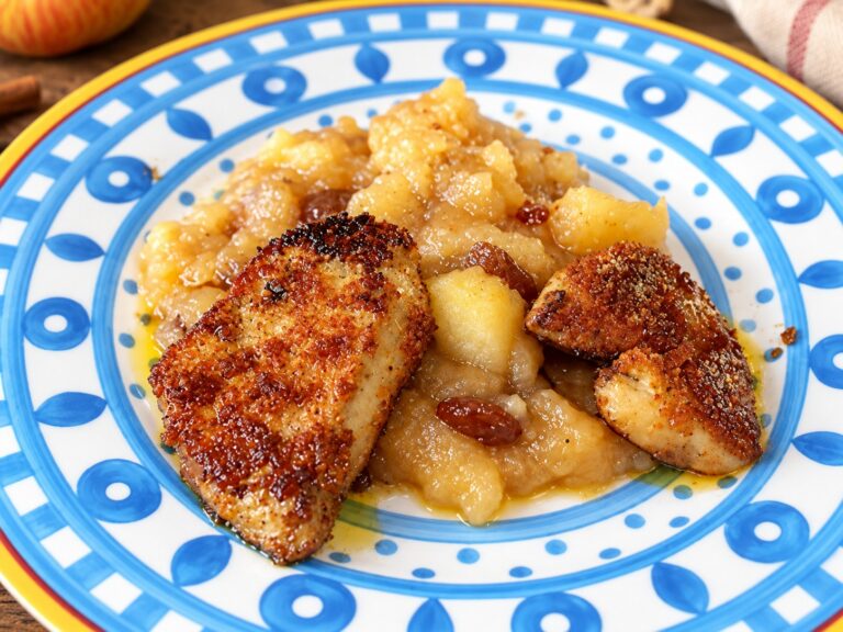 Foie gras poêlé en robe de pain d’épices, chutney aux pommes