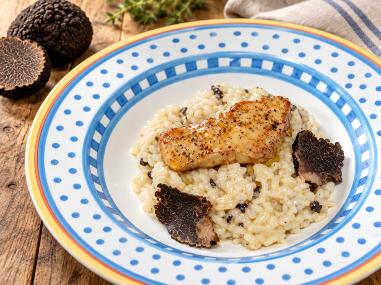 Risotto à la truffe noire et foie gras poêlé